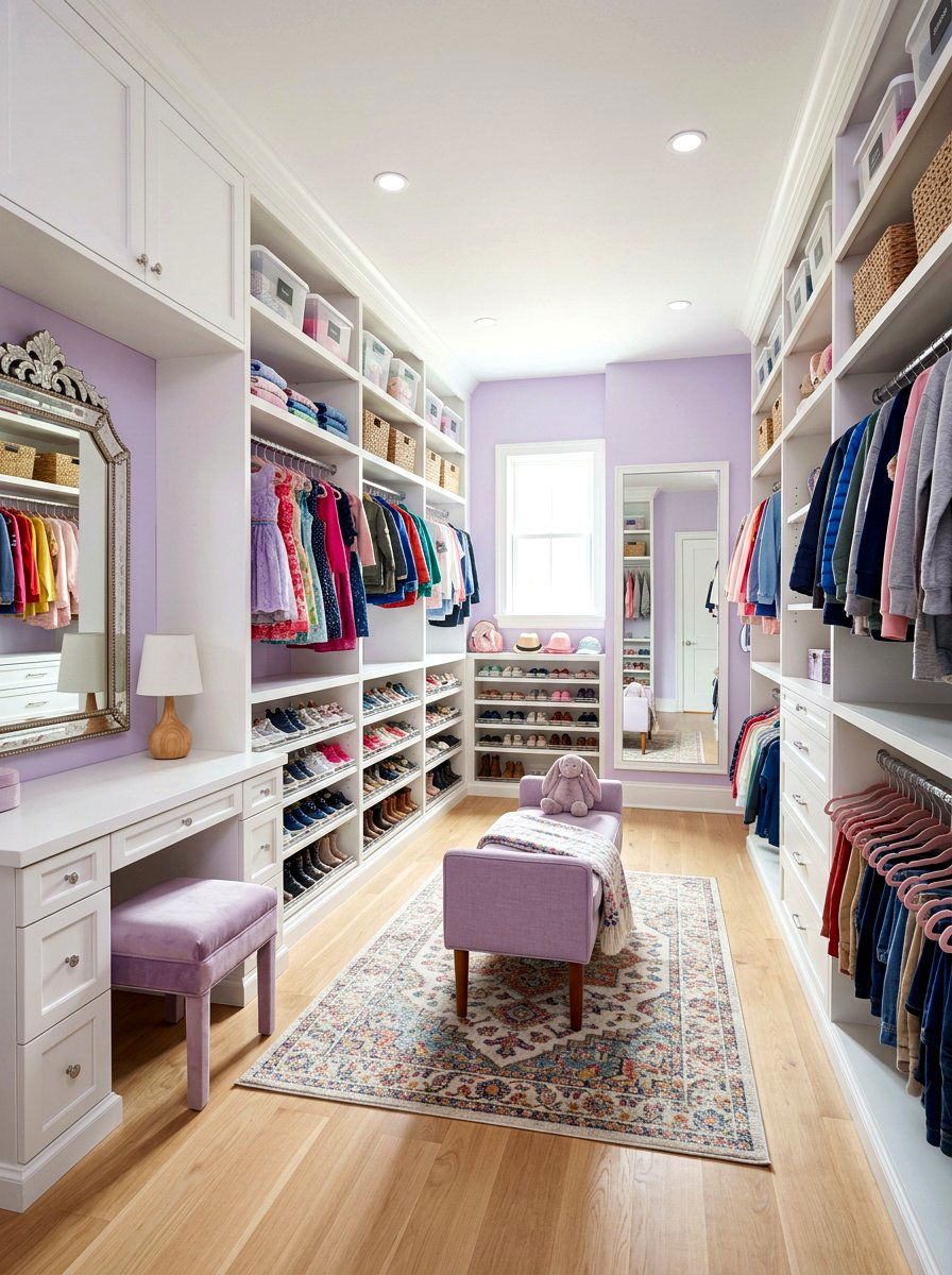 Walk in kids closet - 30 kids closet system ideas