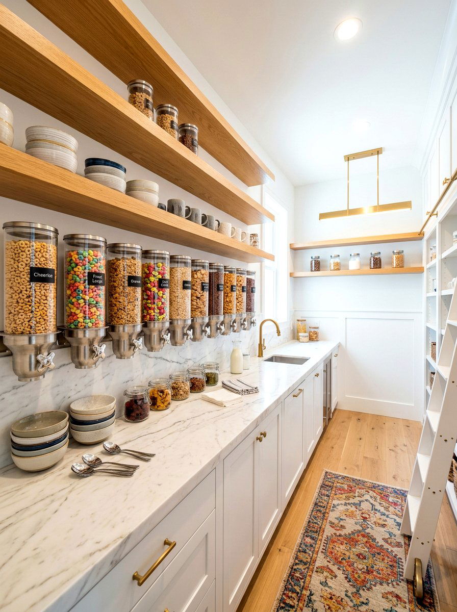 Walk in pantry cereal bar - 30 cereal station pantry ideas