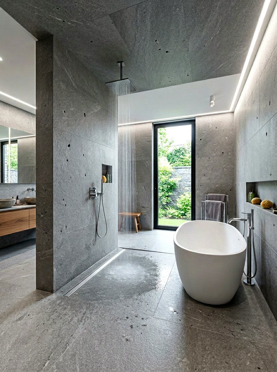 Walk in wet room - 30 bathroom makeover ideas