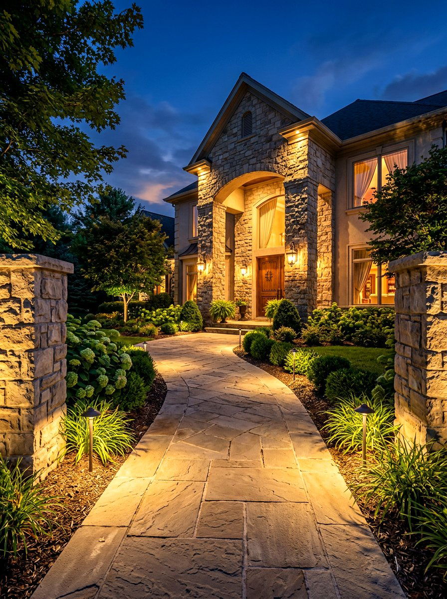 Walkway Uplighting - 30 front path lighting ideas
