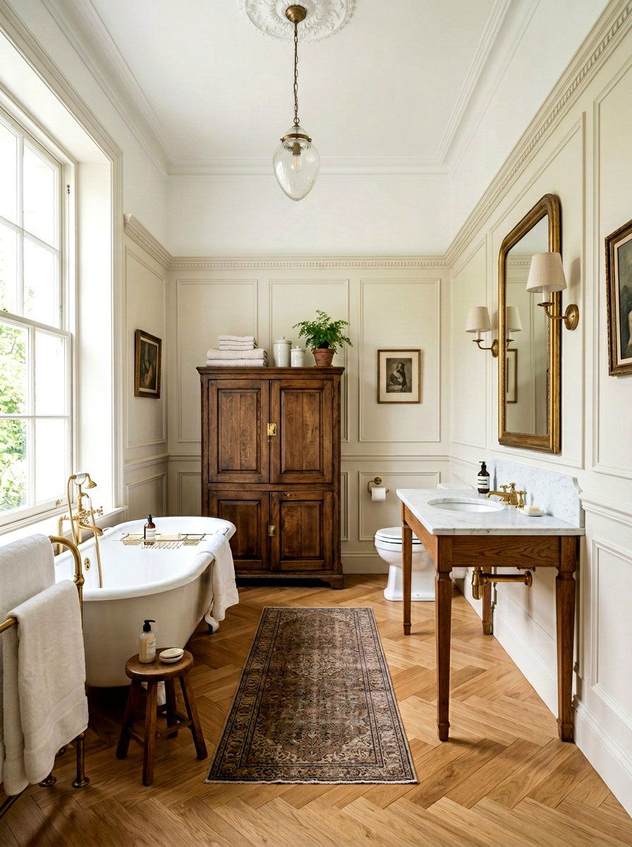 Wall Boiserie Molding - 30 Parisian bathroom ideas