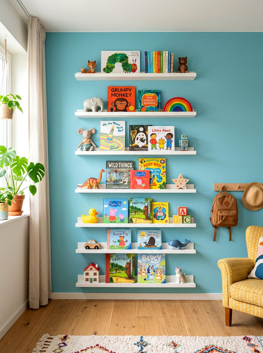 Wall Bookshelf Display - 30 toy rotation storage ideas