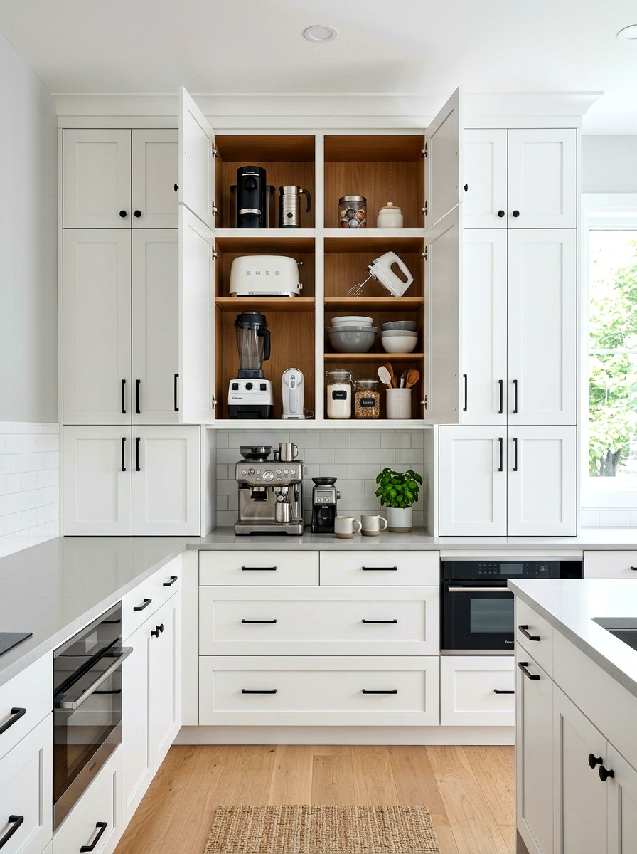 Wall Cabinet Appliance Storage - 30 cabinet appliance storage ideas