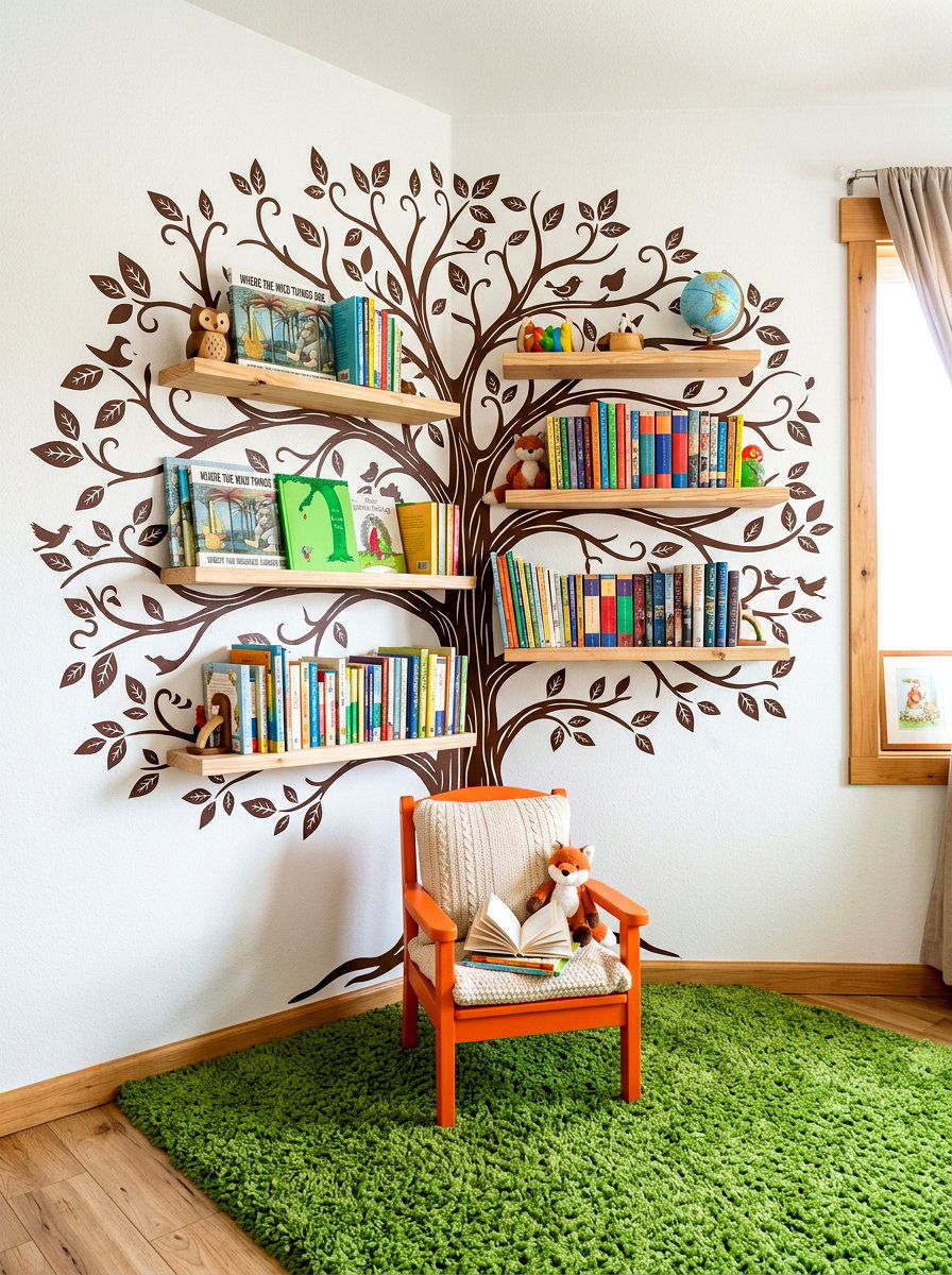 Wall Decal Nook - 30 nursery reading nook ideas