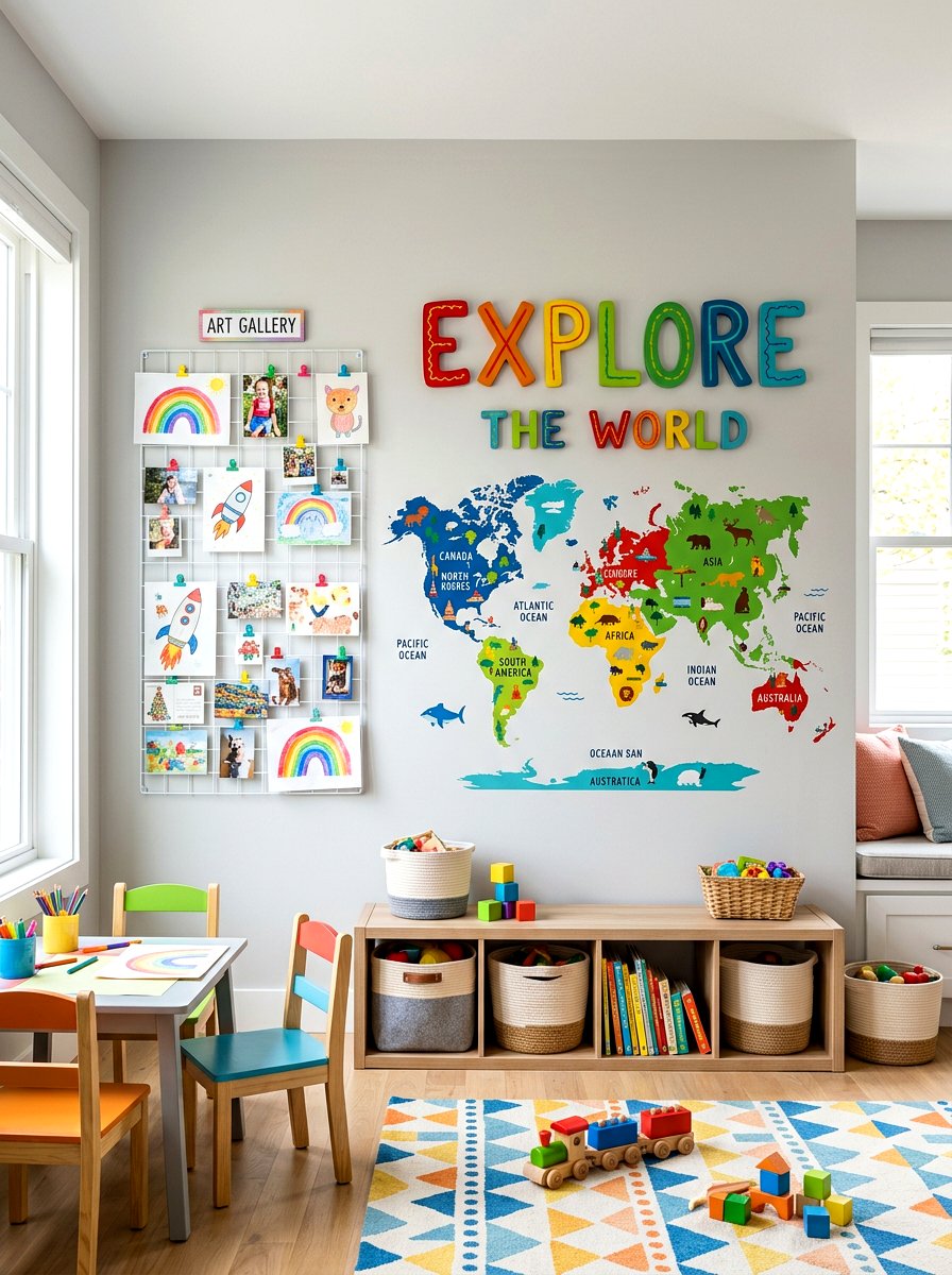 Wall Decor For Playroom - 30 children shared playroom ideas