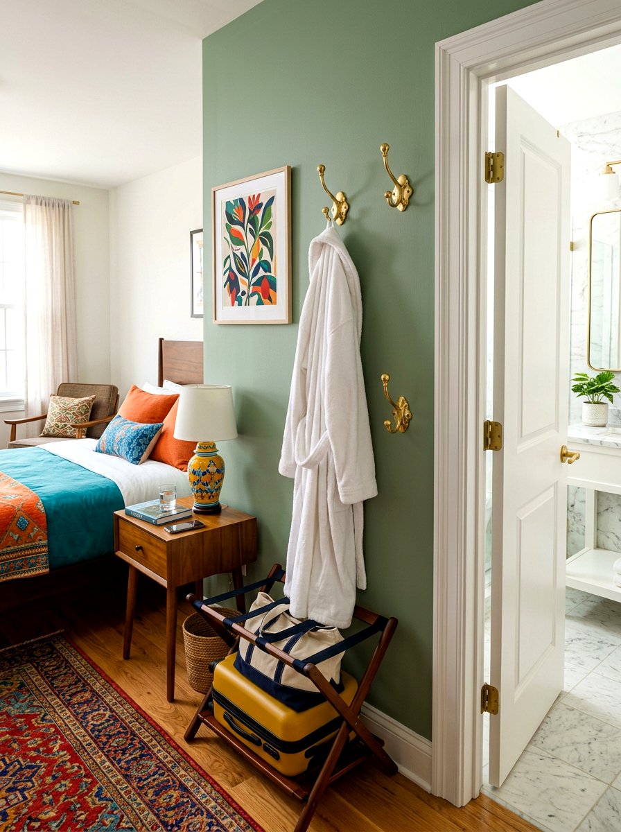 Wall Hooks For Robes - 30 organizing a guest room ideas