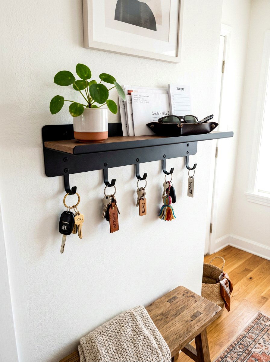 Wall Key Organizer - 30 apartment entryway styling ideas