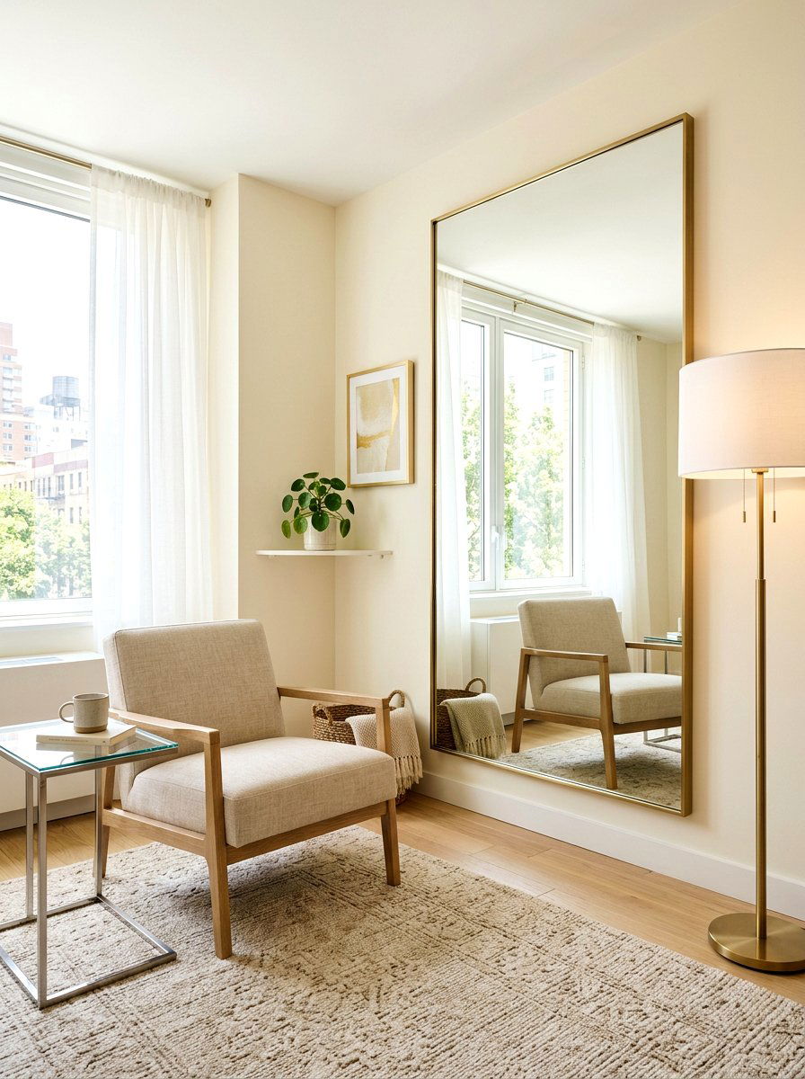 Wall Mirror - 30 micro apartment decor ideas