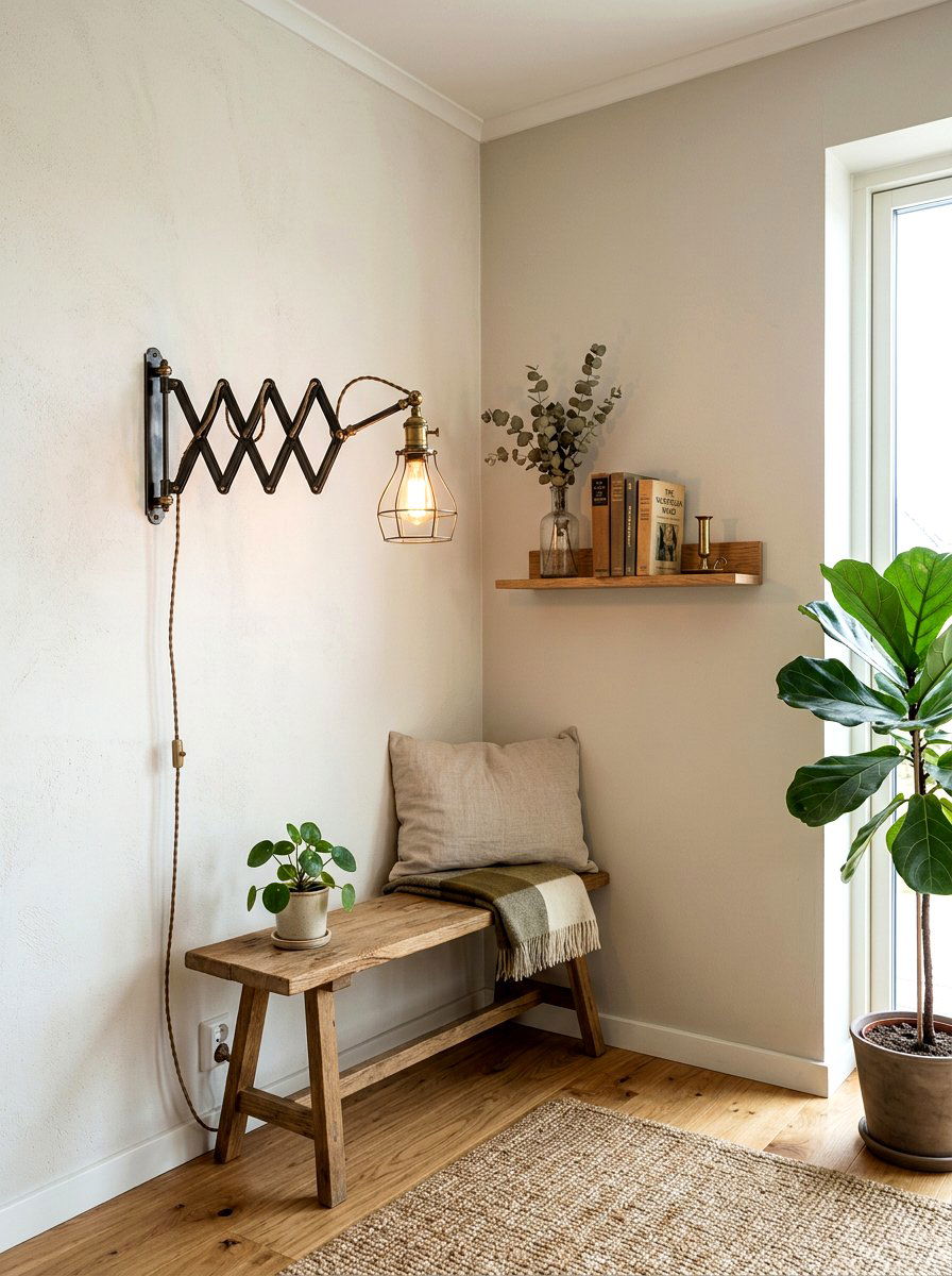 Wall Mounted Accordion Light - 30 reading lamp corner ideas