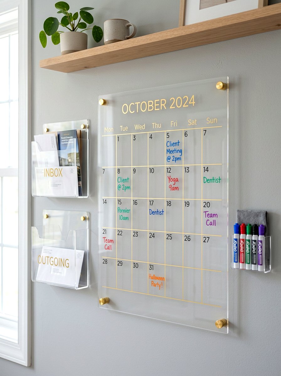 Wall Mounted Acrylic Calendar - 30 family command center ideas