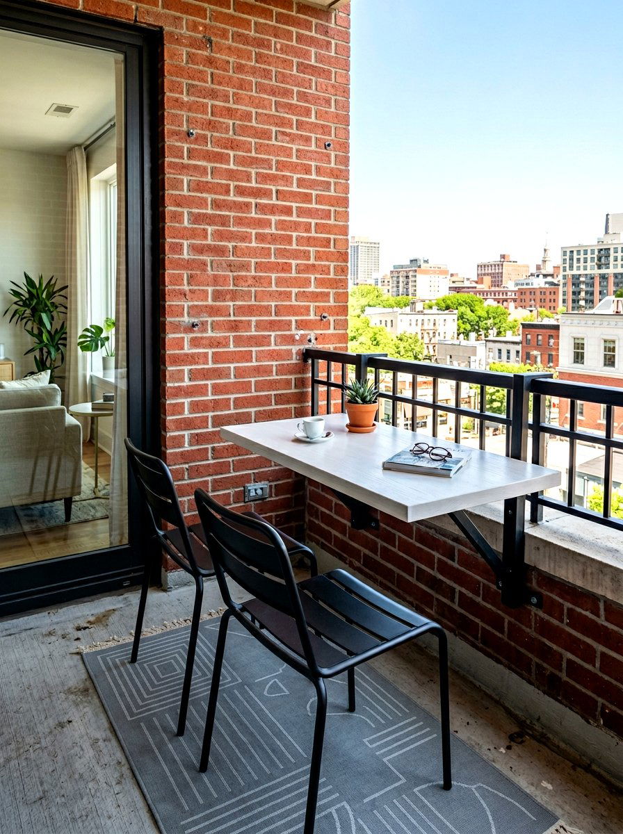 Wall Mounted Balcony Table - 30 balcony breakfast table ideas