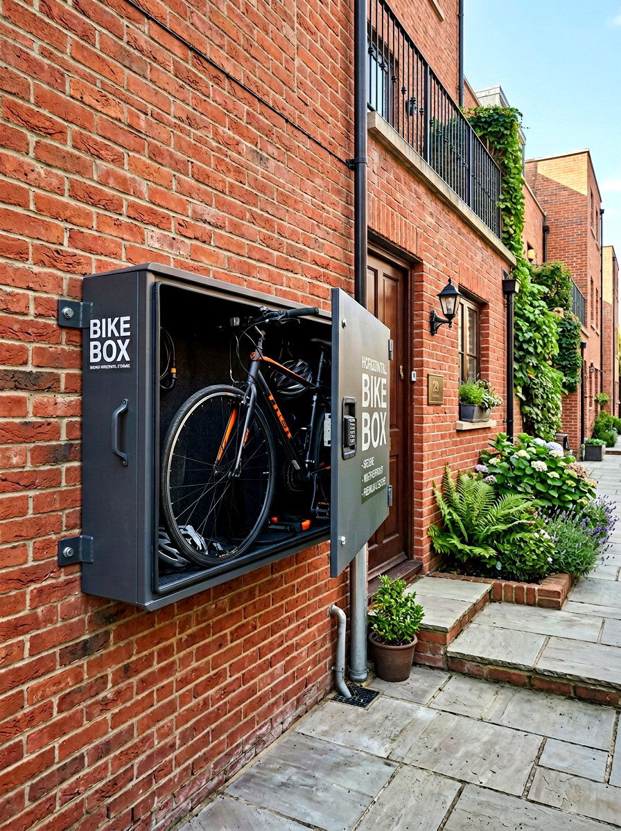 Wall Mounted Bike Box - 30 bike storage shed ideas