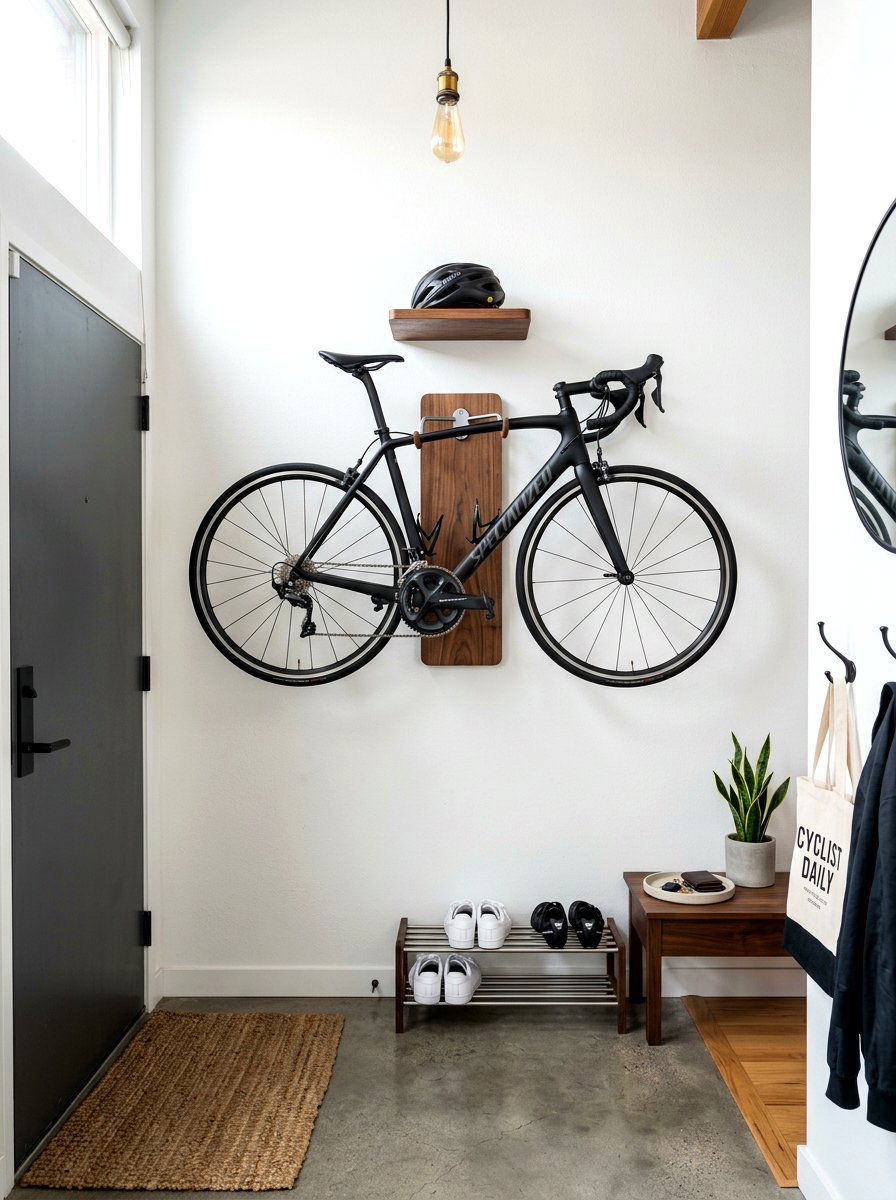 Wall Mounted Bike Rack - 30 small entry storage ideas
