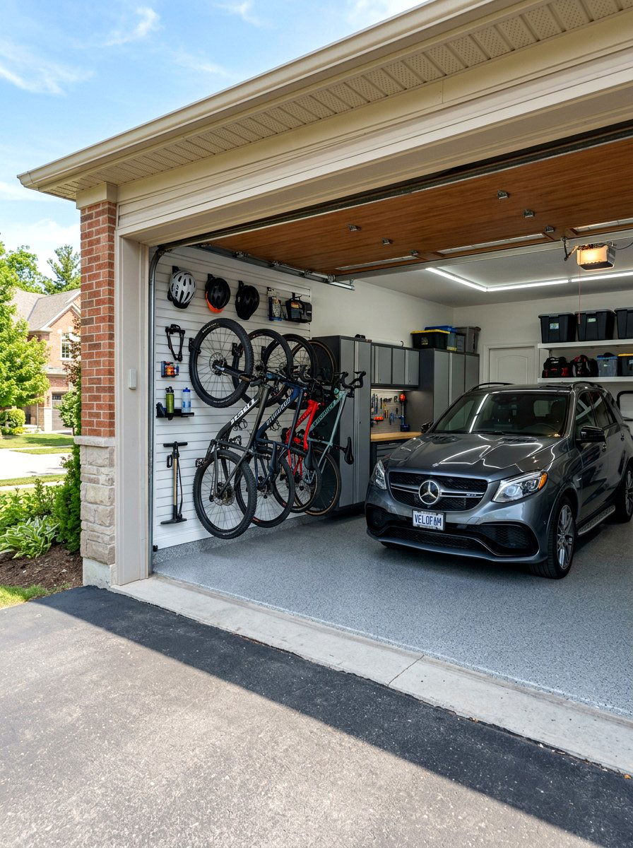 Wall Mounted Bike Racks - 30 garage organization ideas