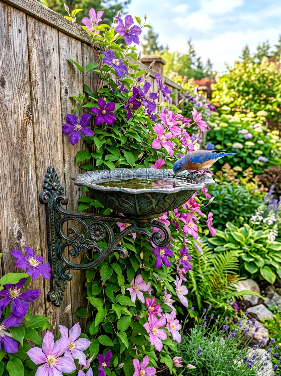 Wall Mounted Bird Bath - 30 bird bath ideas