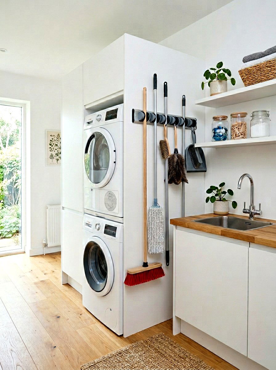 Wall Mounted Broom Holder - 30 mop broom storage ideas