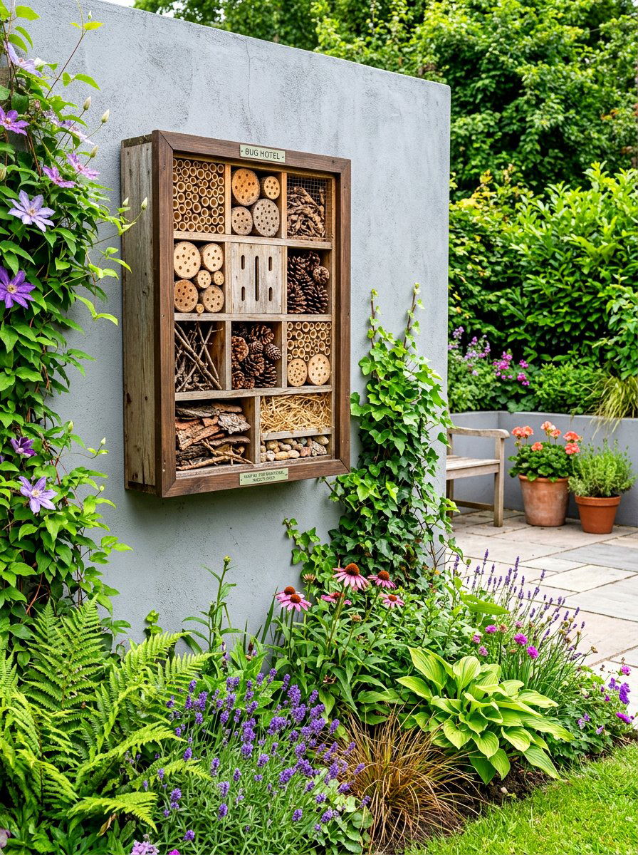 Wall Mounted Bug Hotel - 30 insect hotel ideas