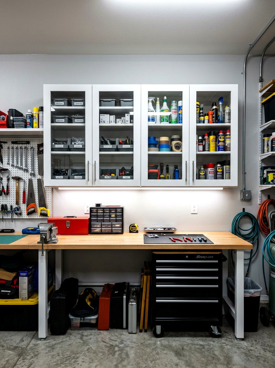 Wall Mounted Cabinet - 30 garage workshop ideas