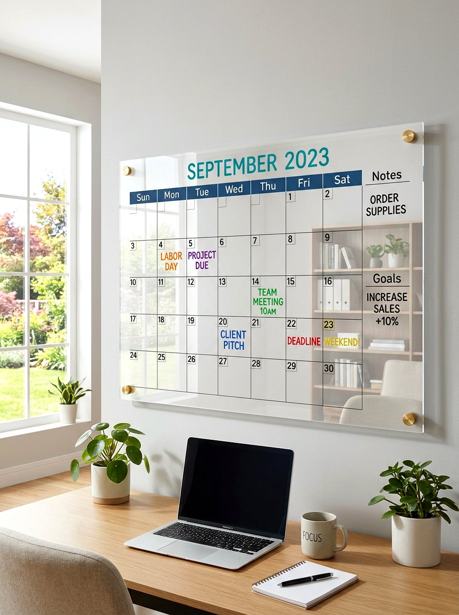 Wall Mounted Calendar - 30 organizing a home office ideas