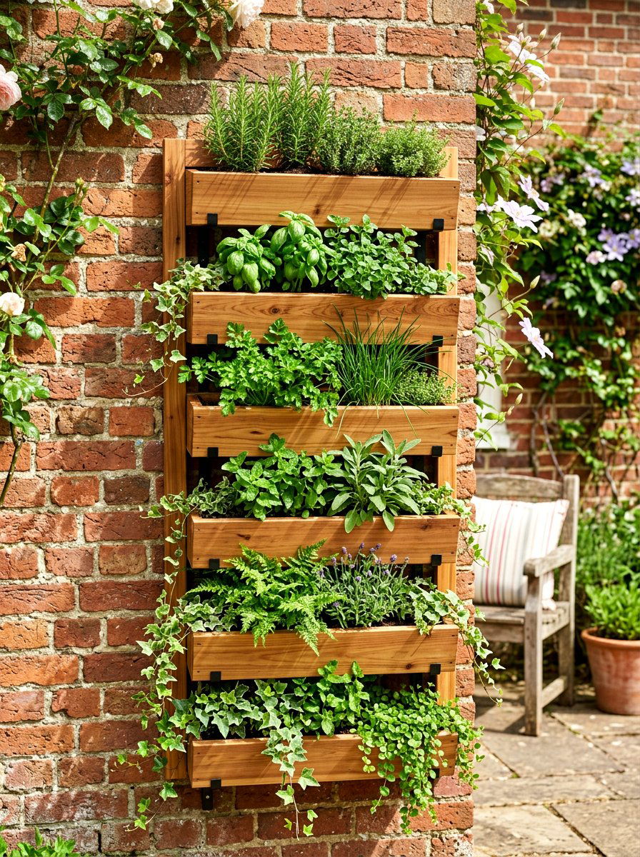 Wall Mounted Cedar Vertical Planter Box - 30 vertical planter box ideas