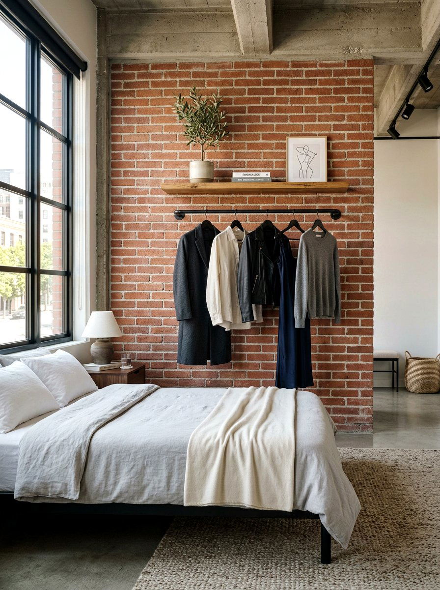 Wall Mounted Clothing Rack - 30 bedroom storage ideas