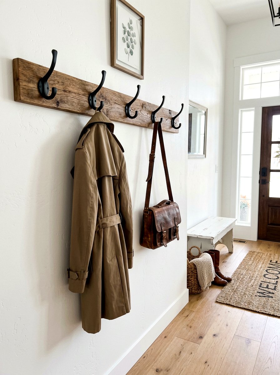 Wall Mounted Coat Rack - 30 small entry storage ideas