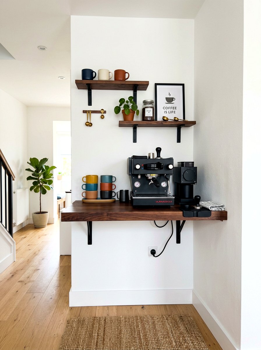 Wall Mounted Coffee Bar - 30 coffee nook ideas