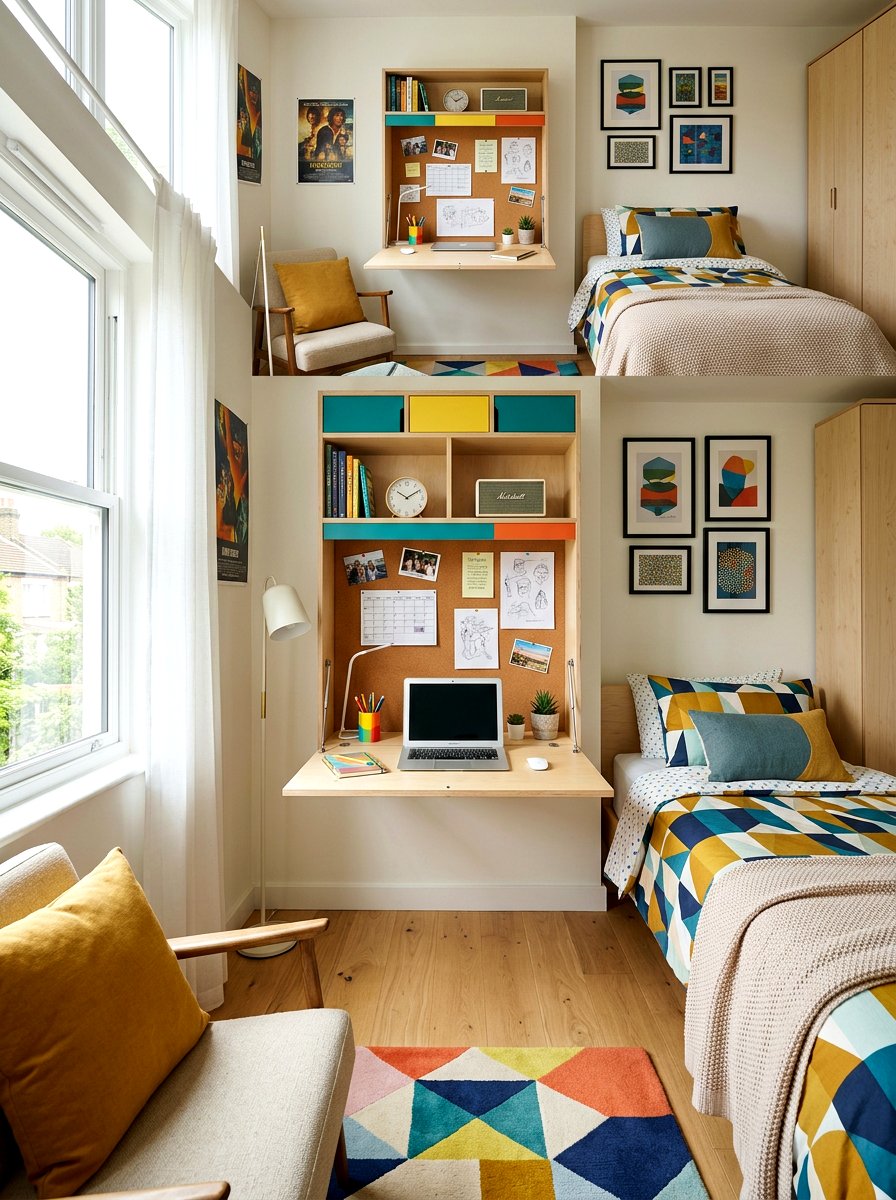 Wall Mounted Desk - 30 hidden storage furniture ideas