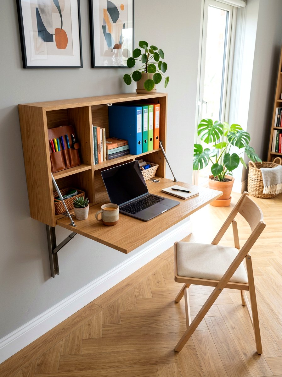 Wall Mounted Desk - 30 teen study room ideas