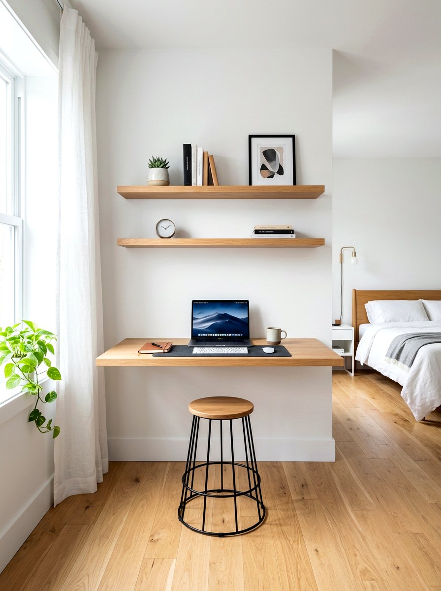 Wall Mounted Floating Desk - 30 teen bedroom desk ideas