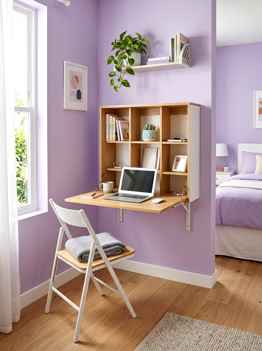 Wall Mounted Fold Down Desk - 30 kids desk wall ideas