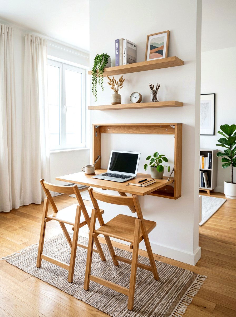 Wall Mounted Folding Table - 30 small dining nook ideas