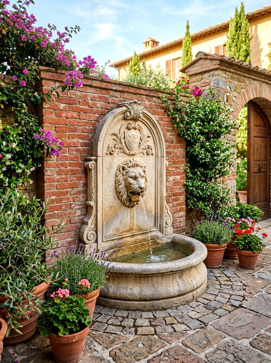 Wall Mounted Fountain - 30 garden fountain ideas