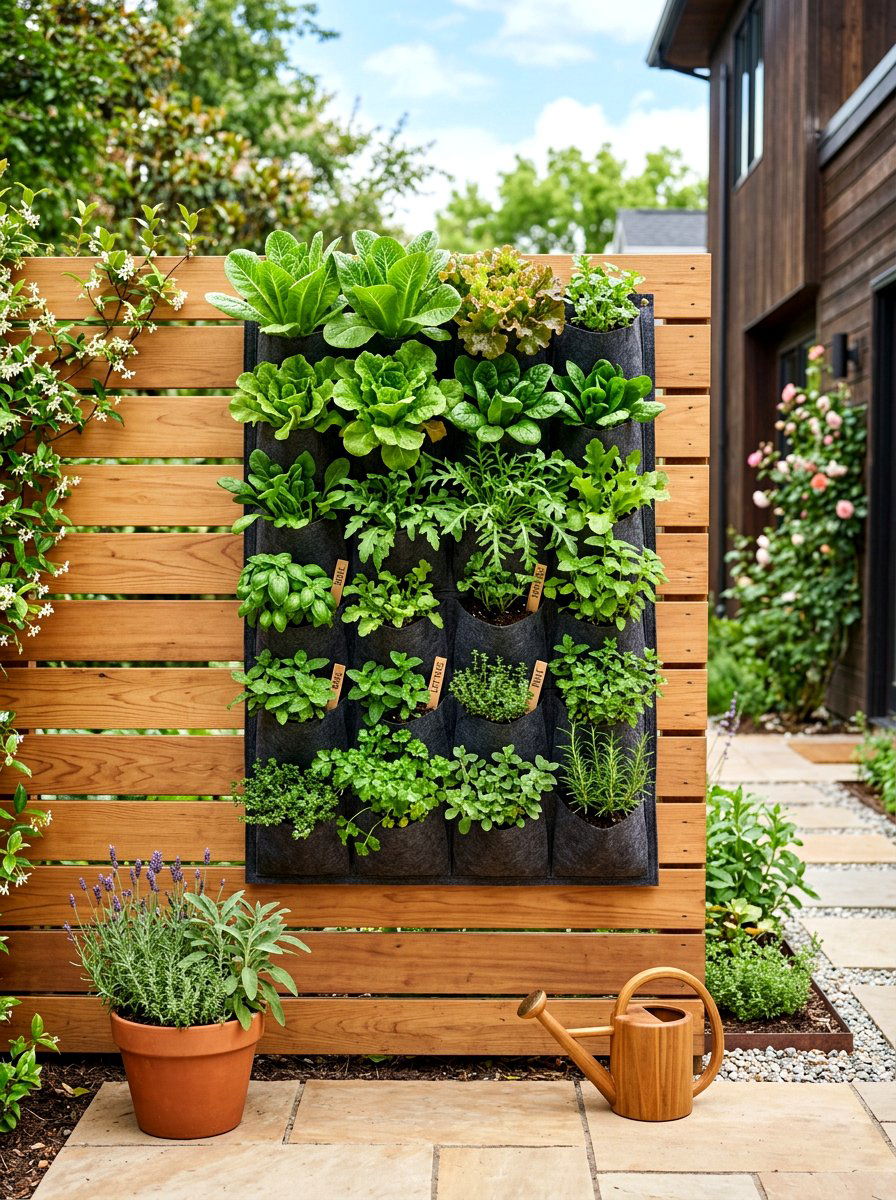 Wall Mounted Garden - 30 backyard vegetable garden ideas