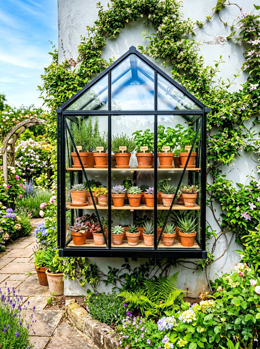 Wall Mounted Greenhouse - 30 mini greenhouse ideas