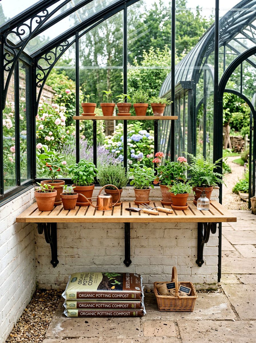 Wall Mounted Greenhouse Bench - 30 greenhouse propagation bench ideas