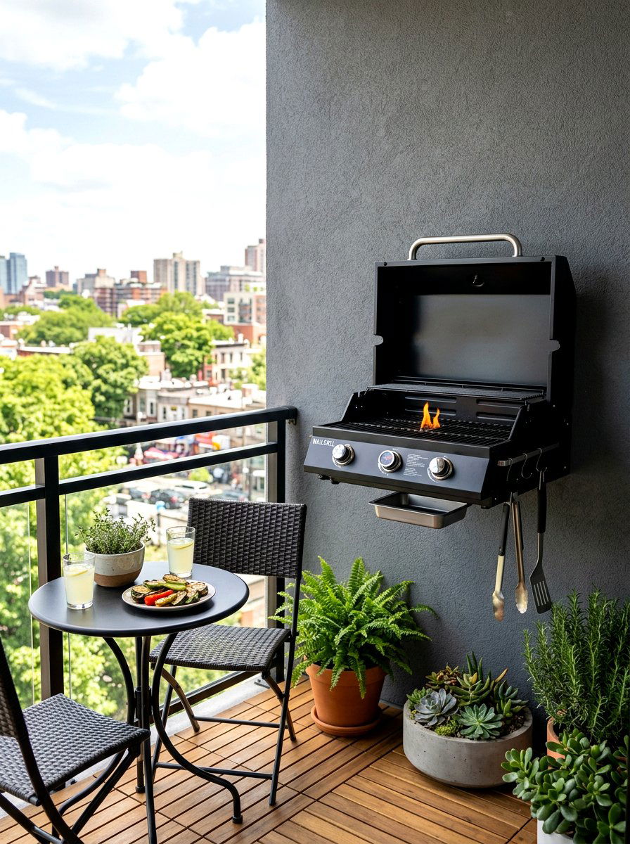 Wall Mounted Grill - 30 bbq area ideas