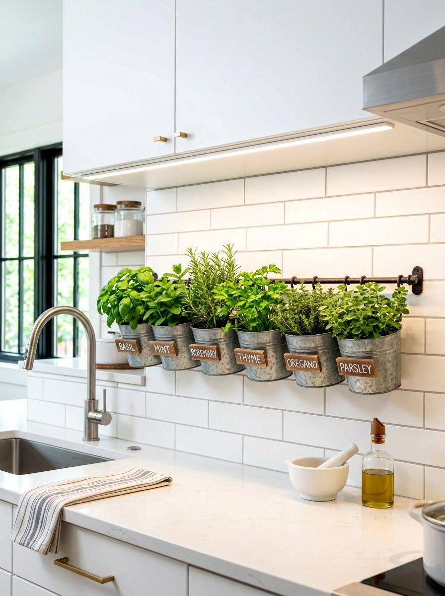 Wall Mounted Herb Garden - 30 vertical garden shelf ideas