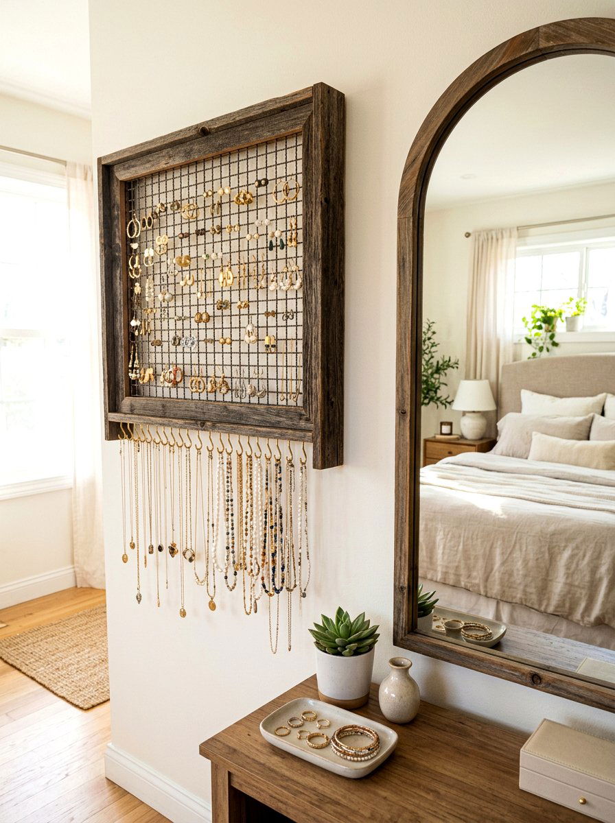 Wall Mounted Jewelry Organizer - 30 compact closet ideas