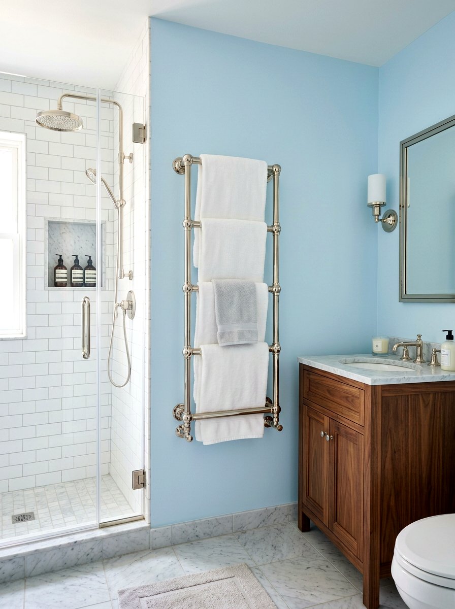 Wall Mounted Ladder Rack - 30 towel ladder ideas