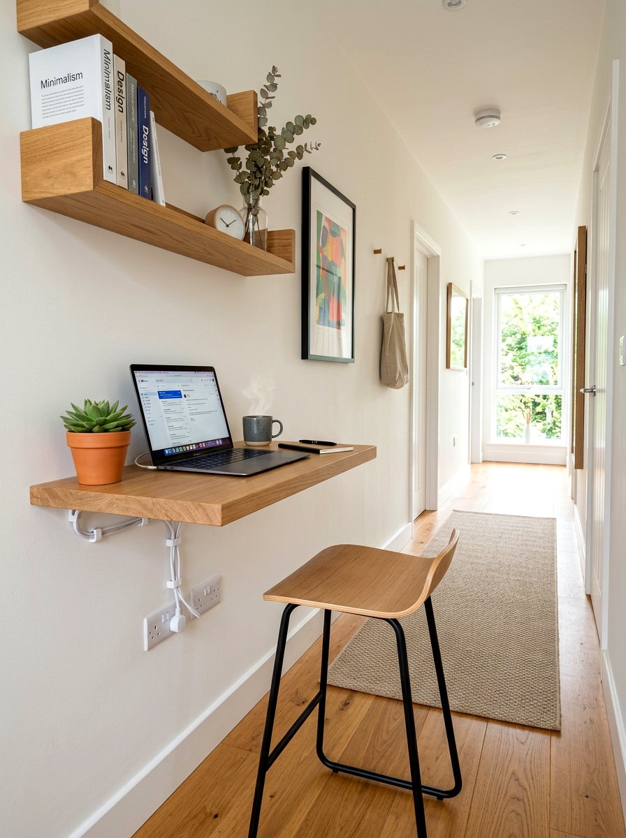 Wall Mounted Laptop Station - 30 foldable furniture apartment ideas