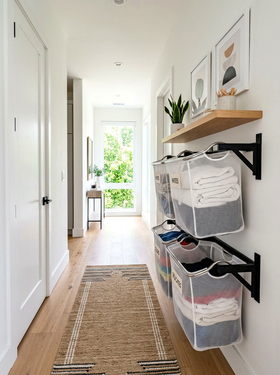 Wall Mounted Laundry Basket Rack - 30 laundry basket storage ideas