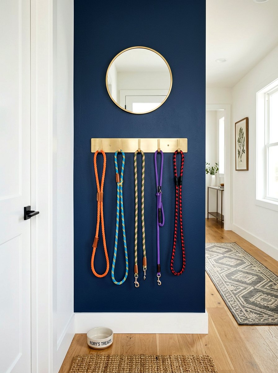 Wall Mounted Leash Hook - 30 stylish pet storage ideas