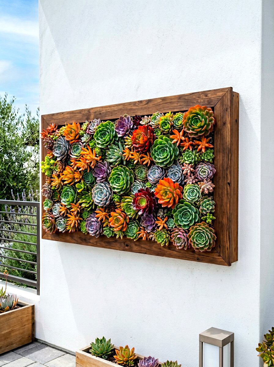 Wall Mounted Living Frame - 30 succulent garden ideas