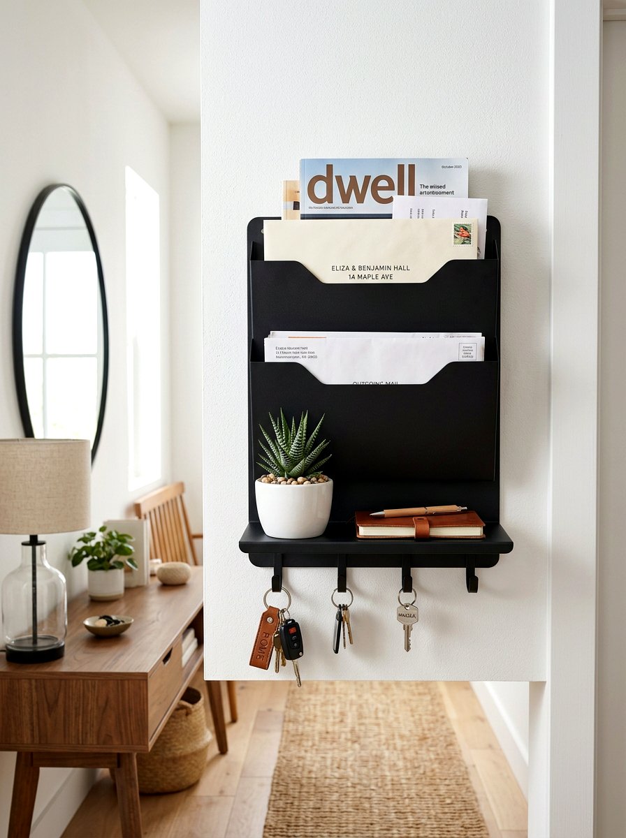 Wall Mounted Mail Organizer - 30 slim foyer storage ideas