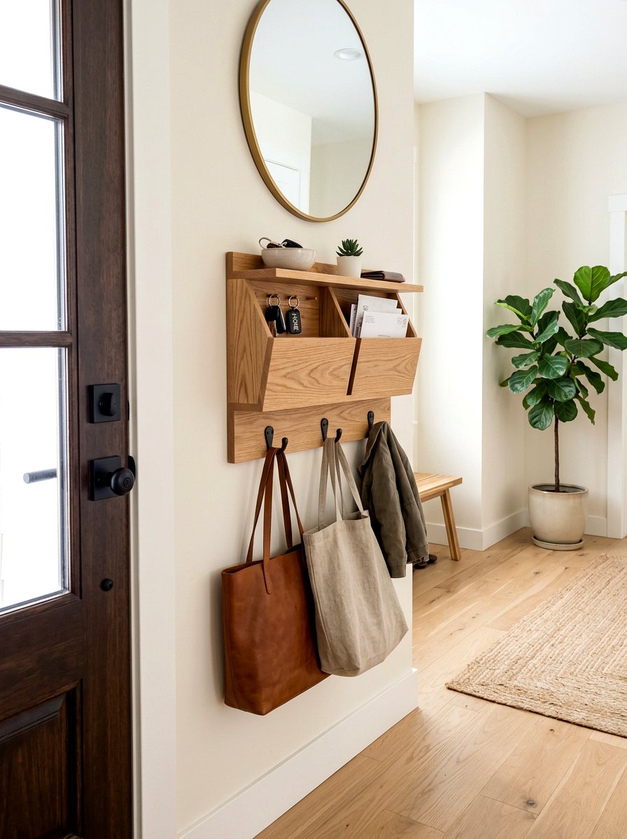 Wall Mounted Organizer - 30 backpack drop zone ideas