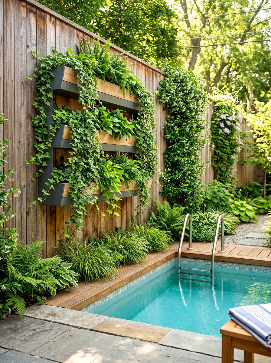 Wall Mounted Planter - 30 poolside planters ideas