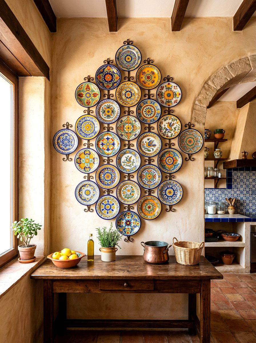 Wall Mounted Plate Holder - 30 plate display kitchen ideas