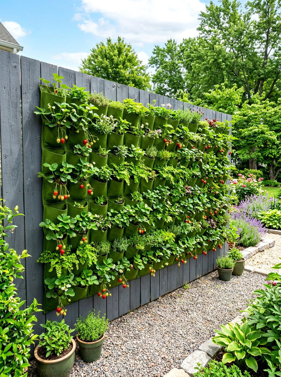 Wall Mounted Pocket - 30 small space container garden ideas