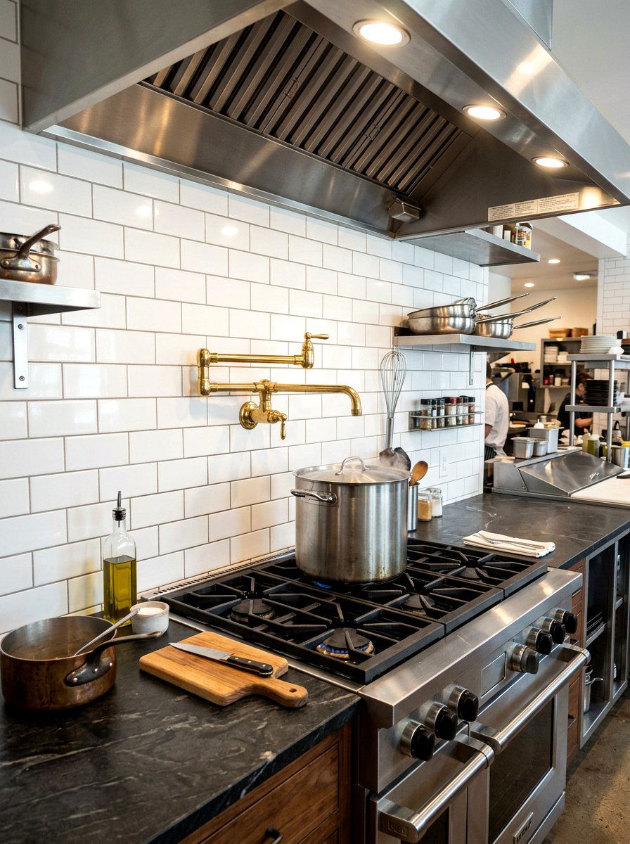 Wall Mounted Pot Filler - 30 Nancy Meyers kitchen ideas